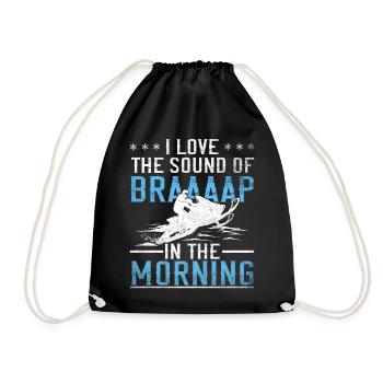I Love The Sound Of Braaaap Snowmobile Riding - Drawstring Bag - black - Front