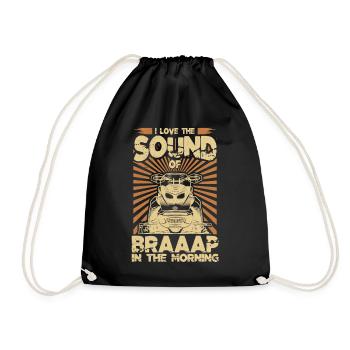I Love The Sound Of Braaaap Snowmobile Riding - Drawstring Bag - black - Front