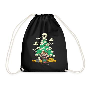 Evil Christmas Elf Zombie Holiday Horror - Drawstring Bag - black - Front