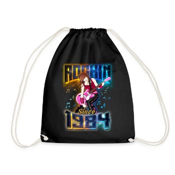 Rockin Since 1984 Rockmusik Fan 38. Geburtstag - Turnbeutel - Schwarz - Vorne