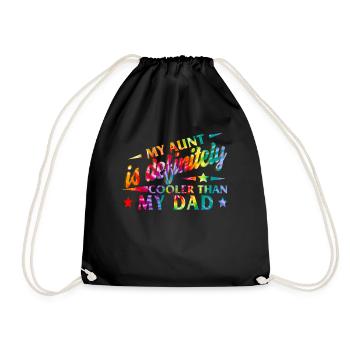 Meine Tante ist definitiv cooler als mein Vater, - Turnbeutel - Schwarz - Vorne