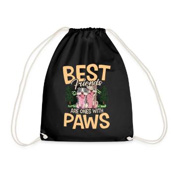 Best Friends Are Ones With Paws - Turnbeutel - Schwarz - Vorne