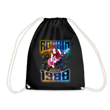 Rockin Since 1980 Rockmusik Fan 42. Geburtstag - Turnbeutel - Schwarz - Vorne