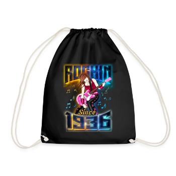 Rockin Since 1936 Rockmusik Fan 86. Geburtstag - Turnbeutel - Schwarz - Vorne