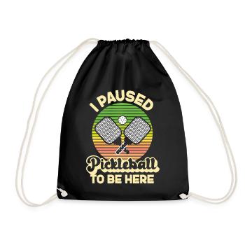Pickleball Retro I Paused - Turnbeutel - Schwarz - Vorne