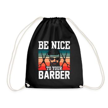 Soyez gentil avec votre barbier barbier profession de barbier - Sac de sport léger - noir - Devant