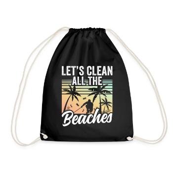 Nettoyons toutes les plages Beach Clean Up - Sac de sport léger - noir - Devant