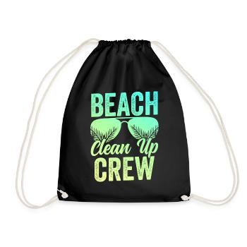 Beach Clean Up Team Beach Cleaning Beach - Drawstring Bag - black - Front
