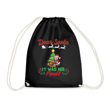 Cher Père Noël, c’était de sa faute si ses frères et sœurs correspondaient à Noël - Sac de sport léger - noir - Devant