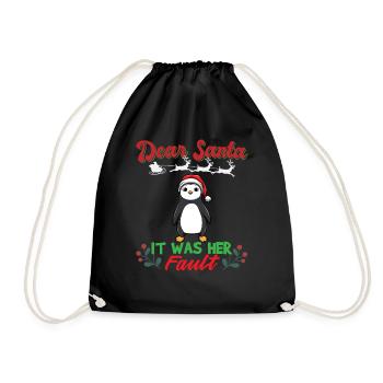 Cher Père Noël, c’était de sa faute si ses frères et sœurs correspondaient à Noël - Sac de sport léger - noir - Devant