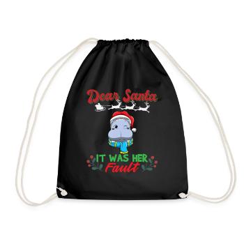 Cher Père Noël, c’était de sa faute si ses frères et sœurs correspondaient à Noël - Sac de sport léger - noir - Devant