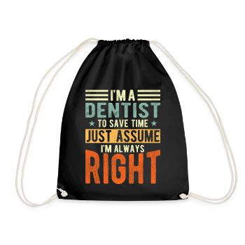 Dentist - Drawstring Bag - black - Front
