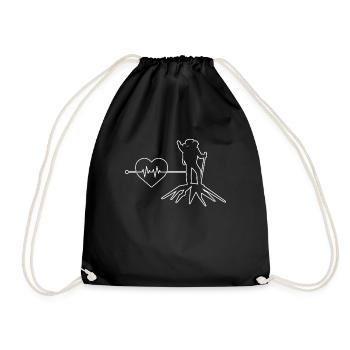 Mountaineering heartbeat - Drawstring Bag - black - Front