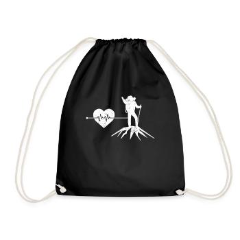 Mountaineering heartbeat - Drawstring Bag - black - Front