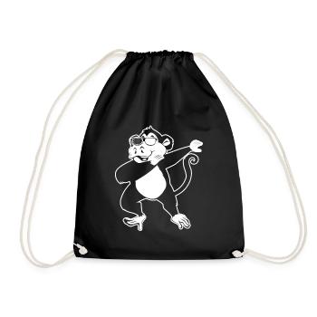 Dab Dance Monkey Orangutan Monkey Lover - Dabbing - Drawstring Bag - black - Front