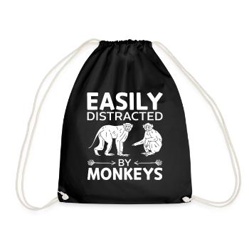 Orangutan Monkey Lover - Facilement distrait par Monk - Sac de sport léger - noir - Devant