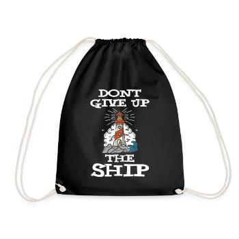 Lighthouse does not give up on anchor ship Ocean Capitä - Drawstring Bag - black - Front