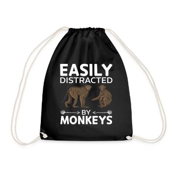 Facilement distrait par les singes - Orangutan Monkey Lo - Sac de sport léger - noir - Devant