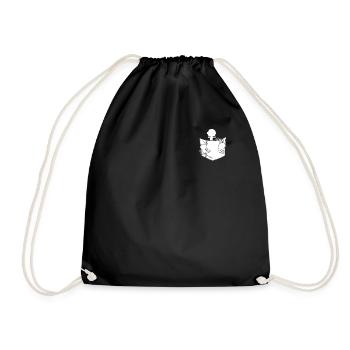Orangutan Monkey Lover - Funny Monkeys Pocket Monk - Drawstring Bag - black - Front