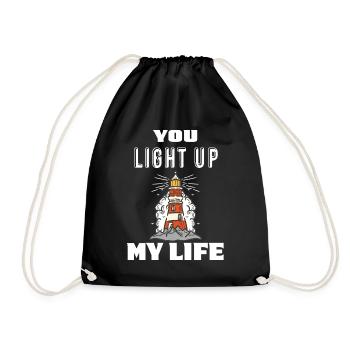 Lighthouse Hope Anchor Sea Ocean Captain Nauti - Drawstring Bag - black - Front