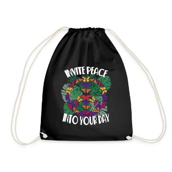 Be Kind Peace Hippie Love Freedom and G - Drawstring Bag - black - Front