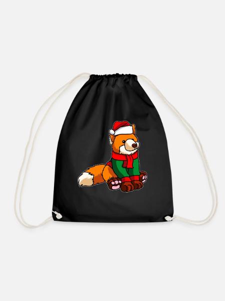 Fuchs mit Christmas Sweater - Turnbeutel - Schwarz