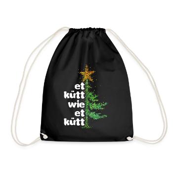 Et Kütt Wie Et Kütt Kölsch Köln Weihnachtsbaum - Turnbeutel - Schwarz - Vorne
