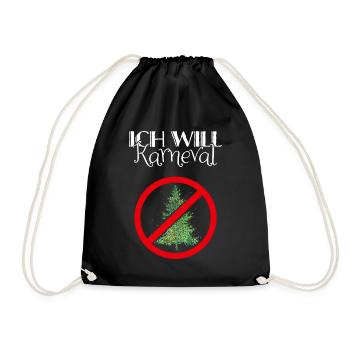 Karneval Fasching Konfetti Weihnachtsmuffel Anti - Turnbeutel - Schwarz - Vorne