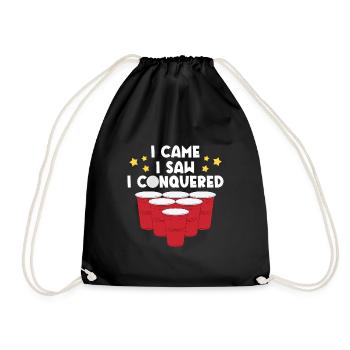I Came I Saw I Conquered - Drawstring Bag - black - Front