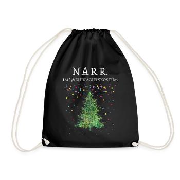 Konfetti Karneval Christbaum Weihnachtsmuffel - Turnbeutel - Schwarz - Vorne