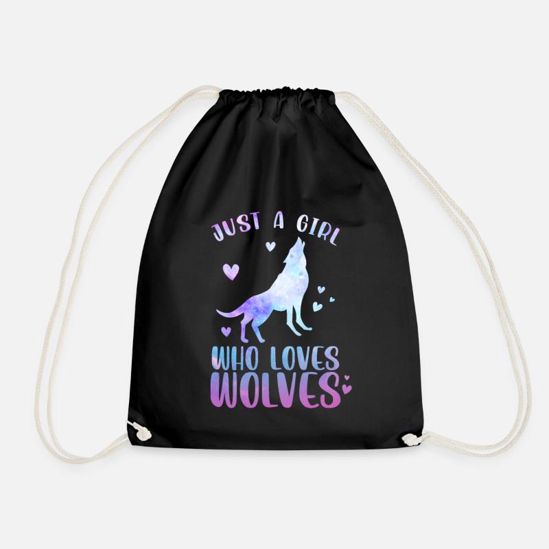 Juste une fille qui aime les loups - Sac de sport léger - noir
