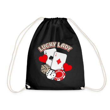 Lucky Lady, chance dans le jeu, bonheur amoureux - Sac de sport léger - noir - Devant