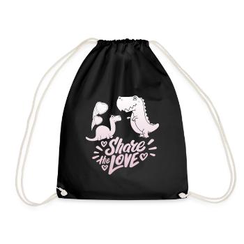 Drôle de dicton de la Saint-Valentin des dinosaures - Sac de sport léger - noir - Devant