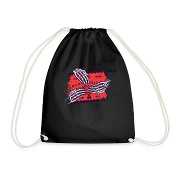 Retro Halloween Skeleton Playing Ouija Horror - Drawstring Bag - black - Front