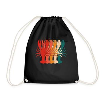 Retro Crawfish For Crawfish Lover - Drawstring Bag - black - Front
