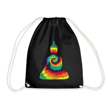 Vintage Tie Dye Buddha For Buddism Beliver - Drawstring Bag - black - Front