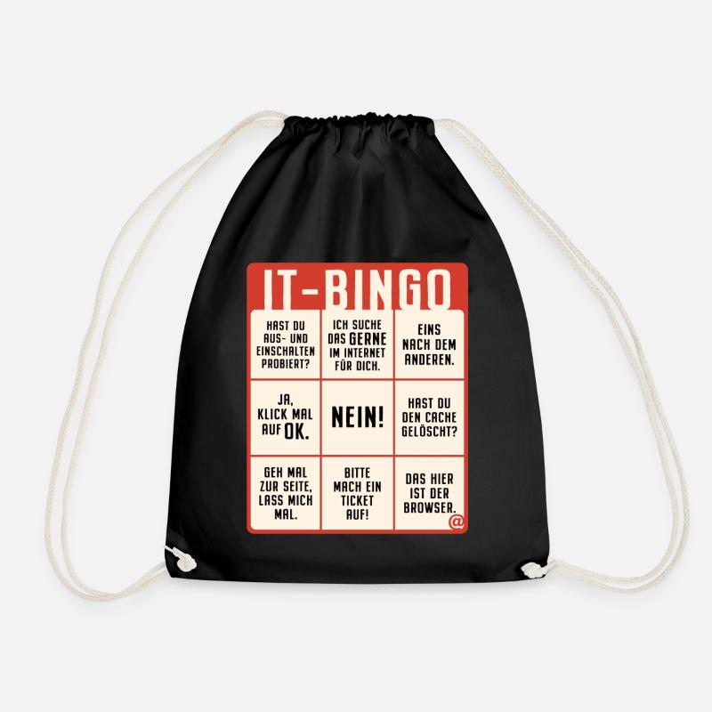 IT Support Bingo Service Desk IT Helpdesk Sysadmin - Turnbeutel - Schwarz