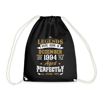 Né en décembre 1994 Cadeau d’anniversaire - Sac de sport léger - noir - Devant