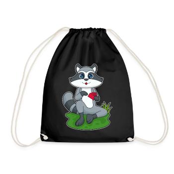Waschbär Poker Pokerkarten - Turnbeutel - Schwarz - Vorne