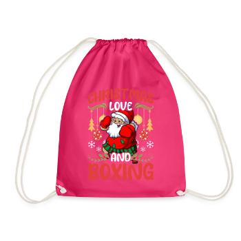 Christmas Love Boxing Boxer Weihnachtsgeschenk - Turnbeutel - Fuchsia - Vorne