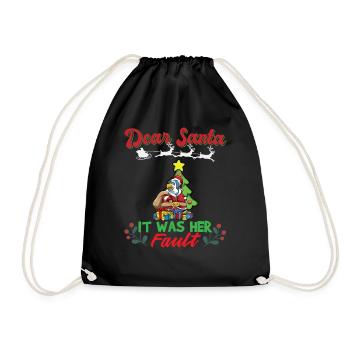 Cher Père Noël, c’était de sa faute si ses frères et sœurs correspondaient à Noël - Sac de sport léger - noir - Devant
