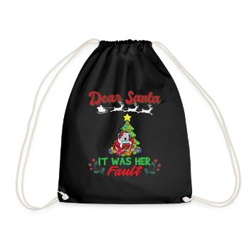 Cher Père Noël, c’était de sa faute si ses frères et sœurs correspondaient à Noël - Sac de sport léger - noir - Devant