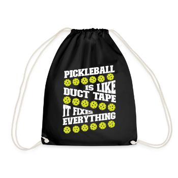 Pickleball Pickleball Is Like Duct - Drawstring Bag - black - Front