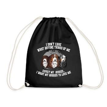 Australian Shepherd Lover Dog Mom Dad Aussie - Drawstring Bag - black - Front