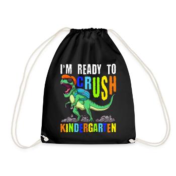 Je suis prêt à écraser le dinosaure de maternelle T-Rex - Sac de sport léger - noir - Devant