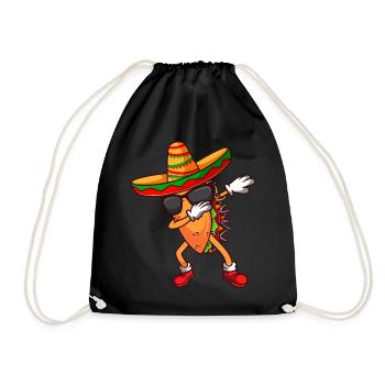 Dabbing Taco Mexican Fiesta Cinco De Mayo - Drawstring Bag - black - Front