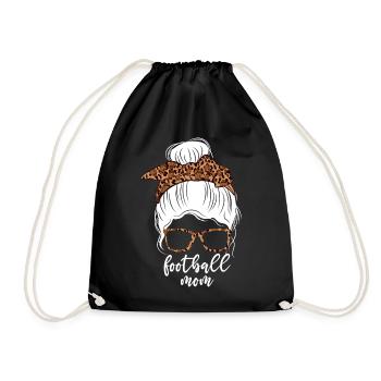 Football Maman Messy Bun Léopard Maman - Sac de sport léger - noir - Devant