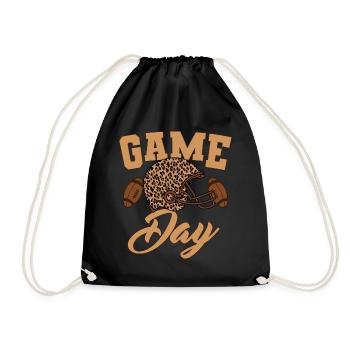 Jour de match Football Maman Messy Bun Léopard Maman - Sac de sport léger - noir - Devant