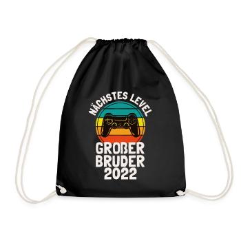 Nächstes Level Großer Bruder 2022 Gamer - Turnbeutel - Schwarz - Vorne