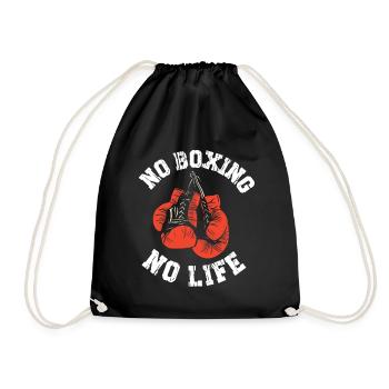 No Boxing No Life Boxing Gloves - Drawstring Bag - black - Front